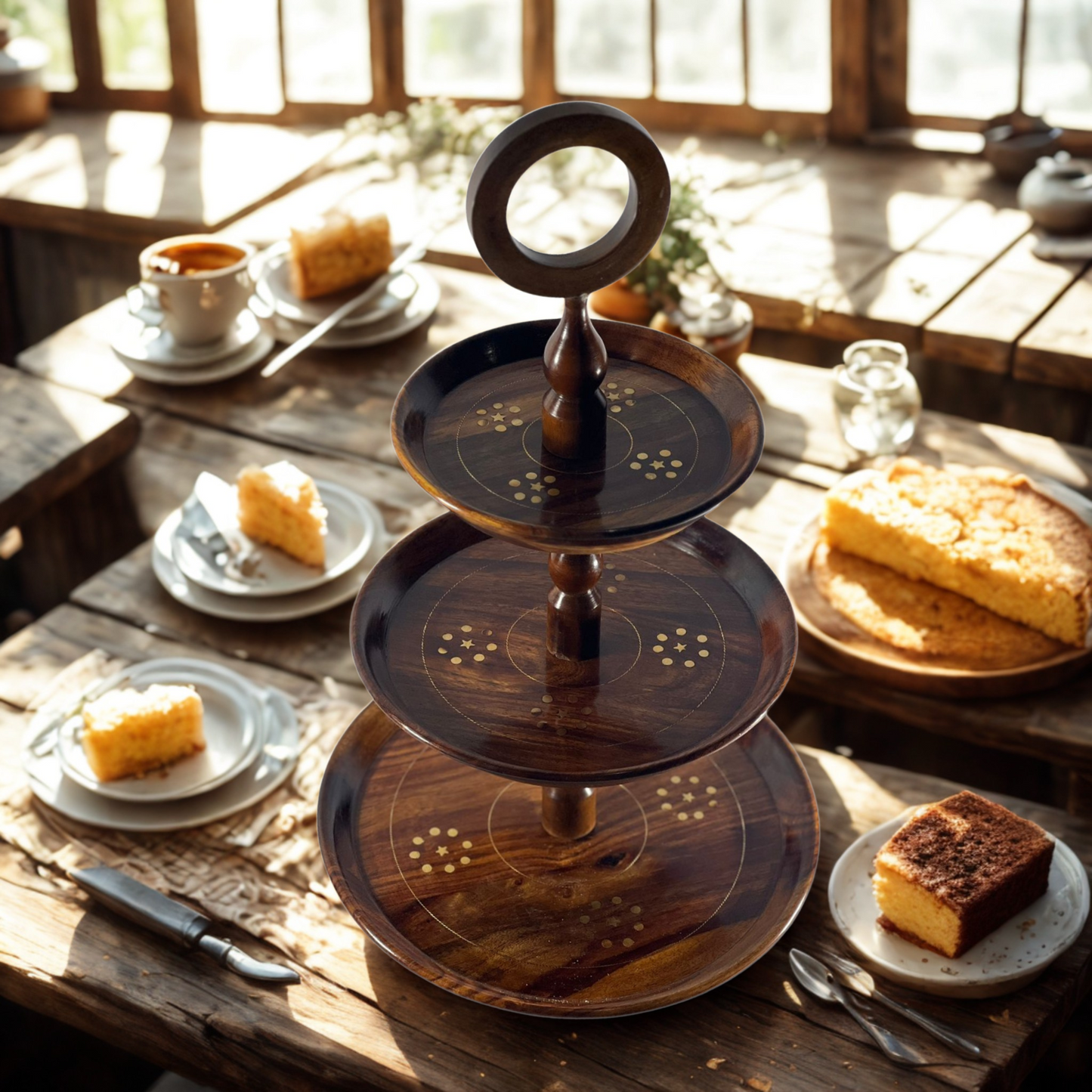 Wooden Handmade Cake Stand